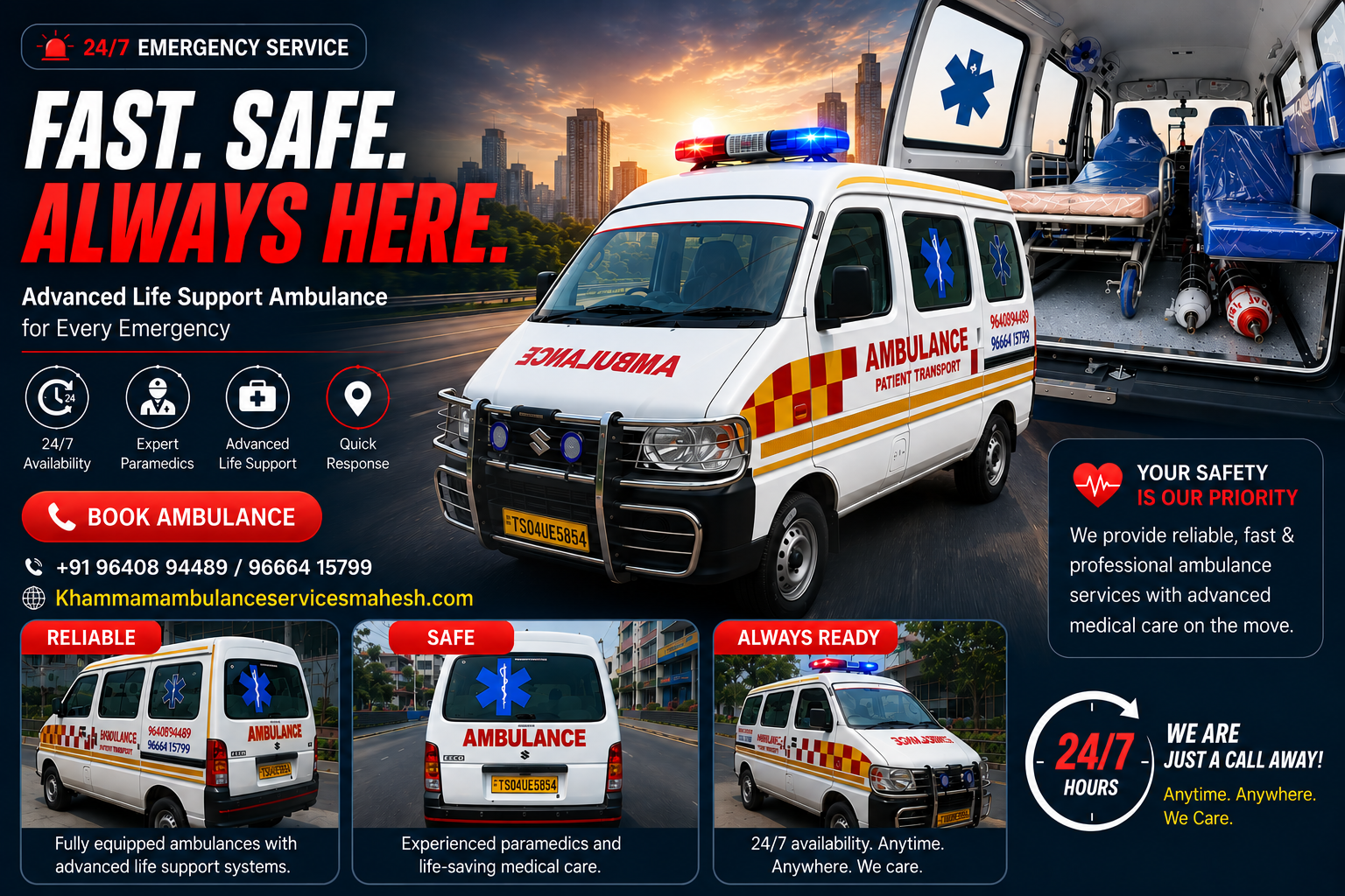 24/7 Local Emergency Transport (30 km Radius)